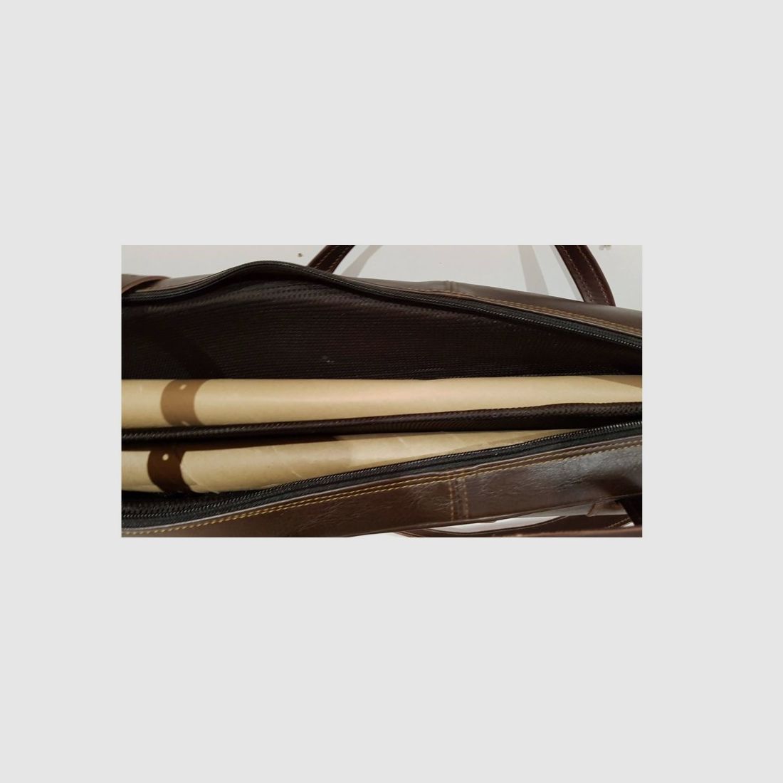 Padded leather case for two rifles with riflescope, image 5 of 6