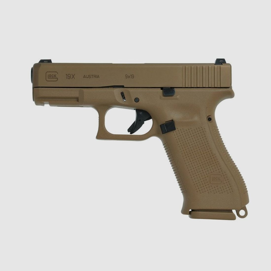 Glock 19X im Kaliber 9mm Luger in Coyote Braun