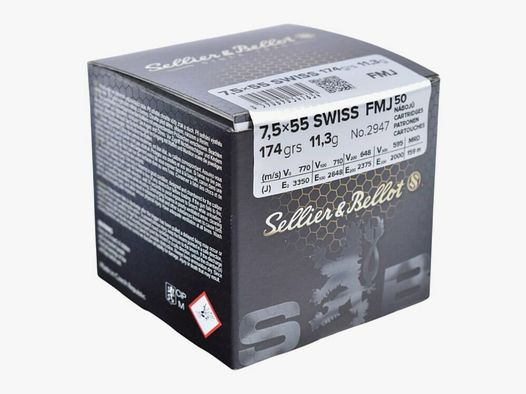 Sellier & Bellot 7,5x55 FMJ 174grs / 11,3g