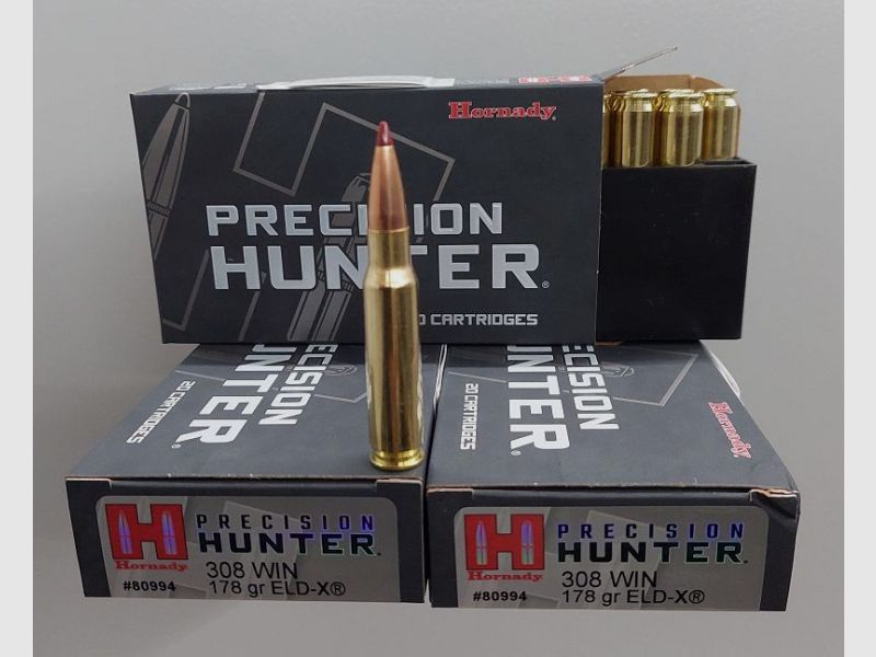 20 Schuss .308 Win Hornady Precision Hunter 178gr. ELD-X (Päzisions-Jagd-Munition)