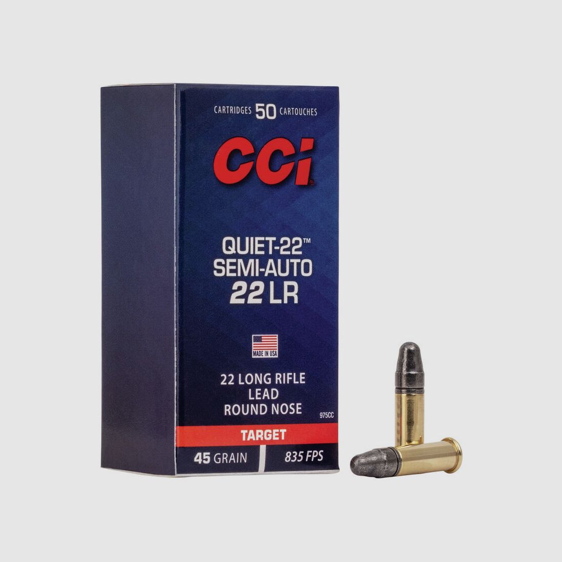 CCI Quiet-22 Semi-Auto .22 LR 45GR LRN 50 cartucce