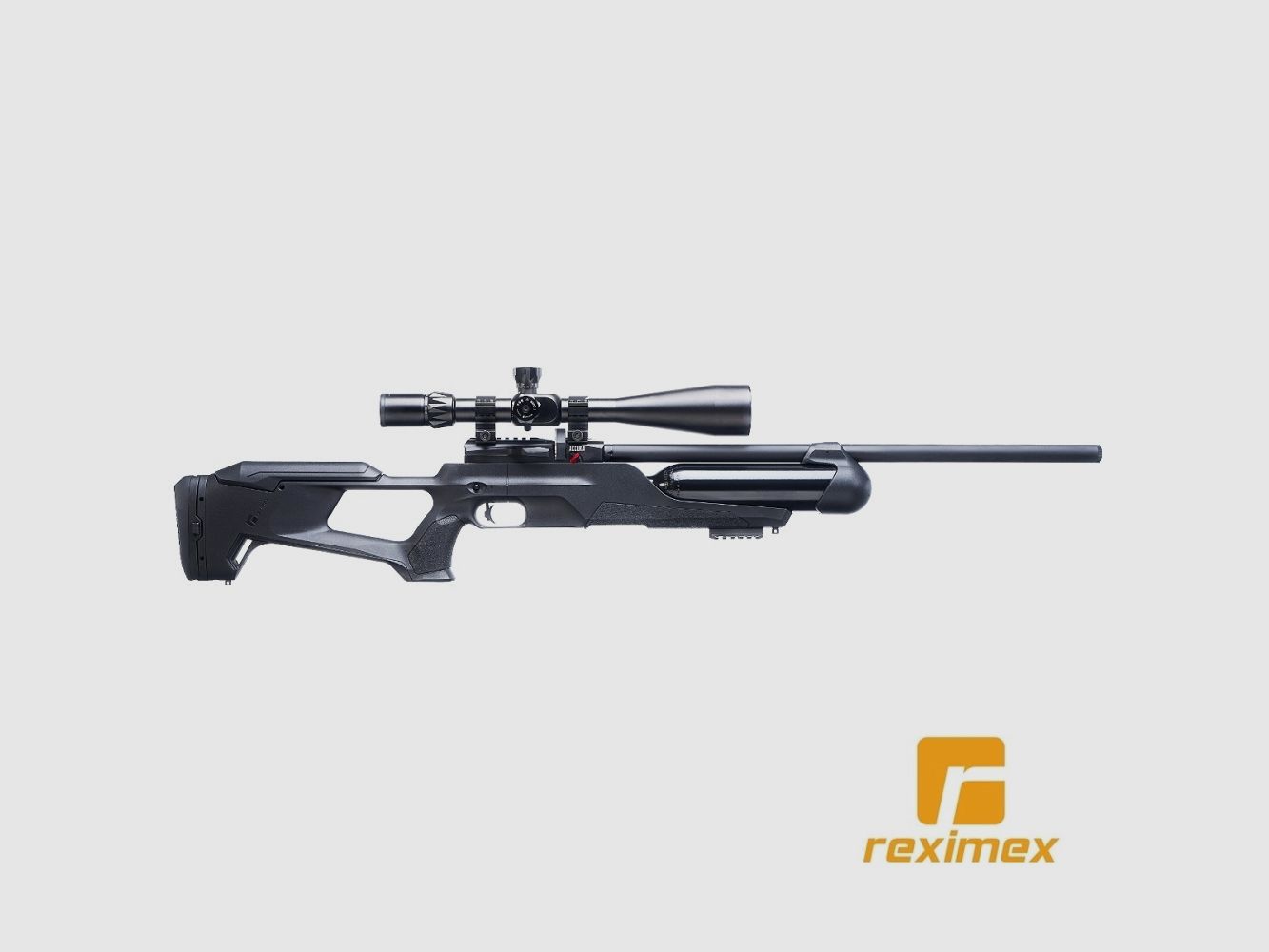 PCP-Gewehr Reximex Accura Kaliber 4,50 mm. Kunststoff Schwarz. 24 Joule.