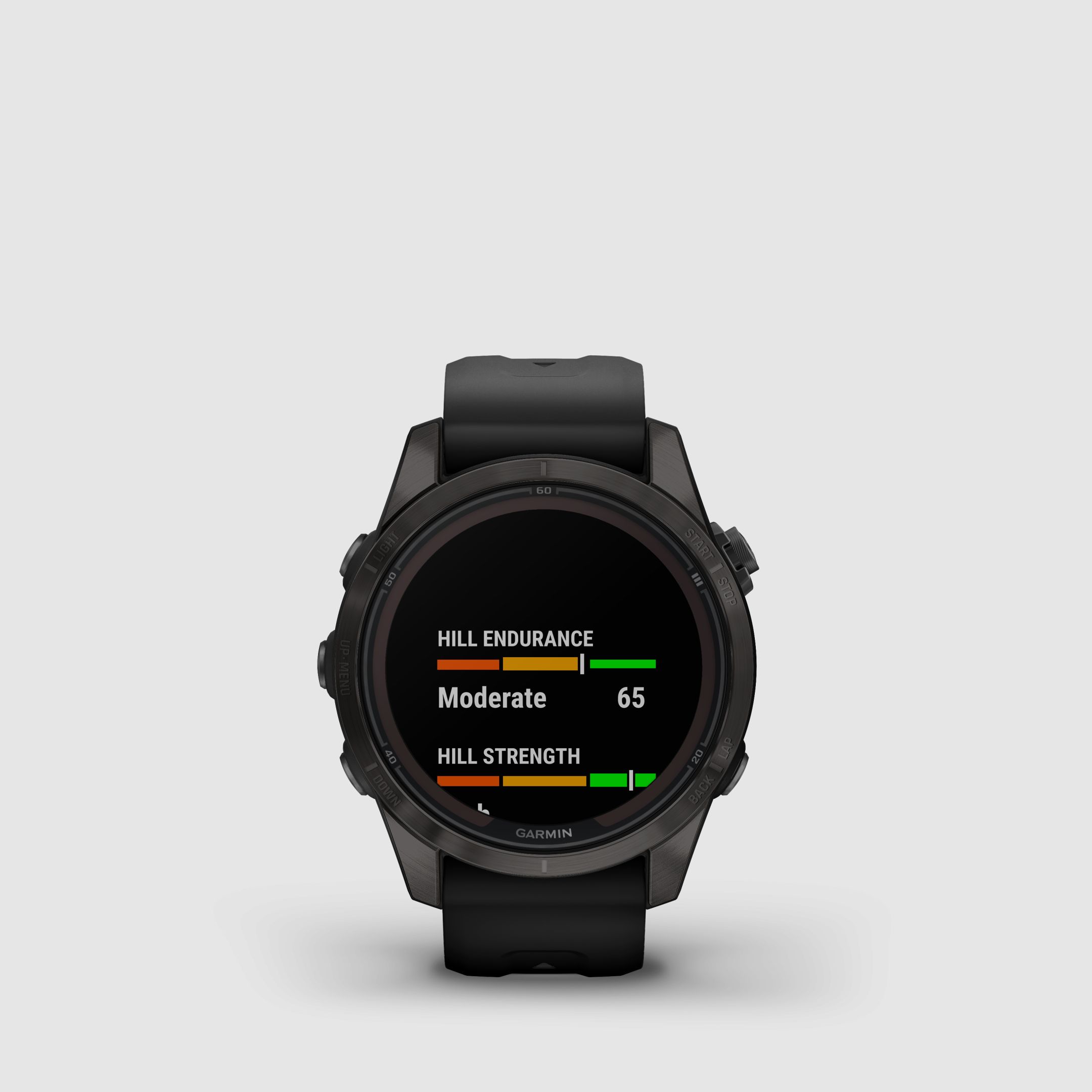 Garmin fēnix® 7S Pro – Edizione Sapphire Solar, Nero/Grigio Carbonio Titanio DLC con cinturino in silicone QuickFit® da 20 mm