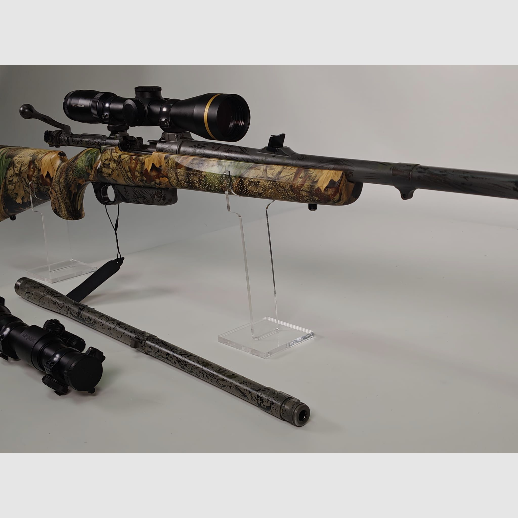 Steyr Mod. 98 .375Ruger con cañón intercambiable, Leupold VX-6 2-12x42 y Aimpoint 7000L 2x, imagen 5 de 8