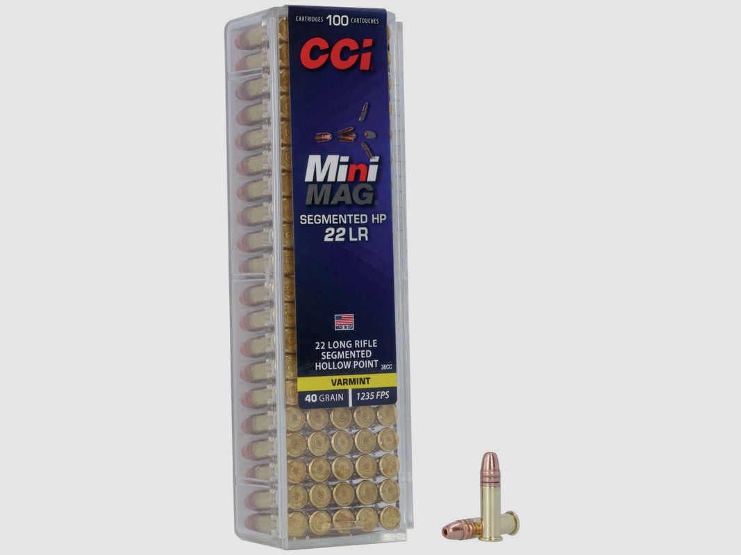 CCI Mini-Mag .22 LR 40GR Segmented HP 100 cartucce