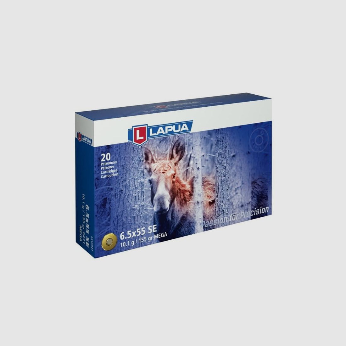 Munitions LAPUA cal. 6,5x55 SE MEGA 10,1 g / 155 gr, boîte de 20 pièces, image 1 sur 2