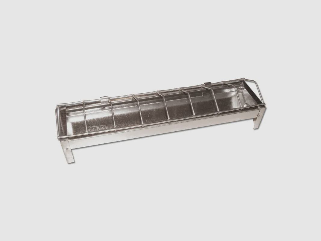 Lineaire kuikenvoederbak van gegalvaniseerd metaal met gaten 30 cm, afbeelding 2 van 6