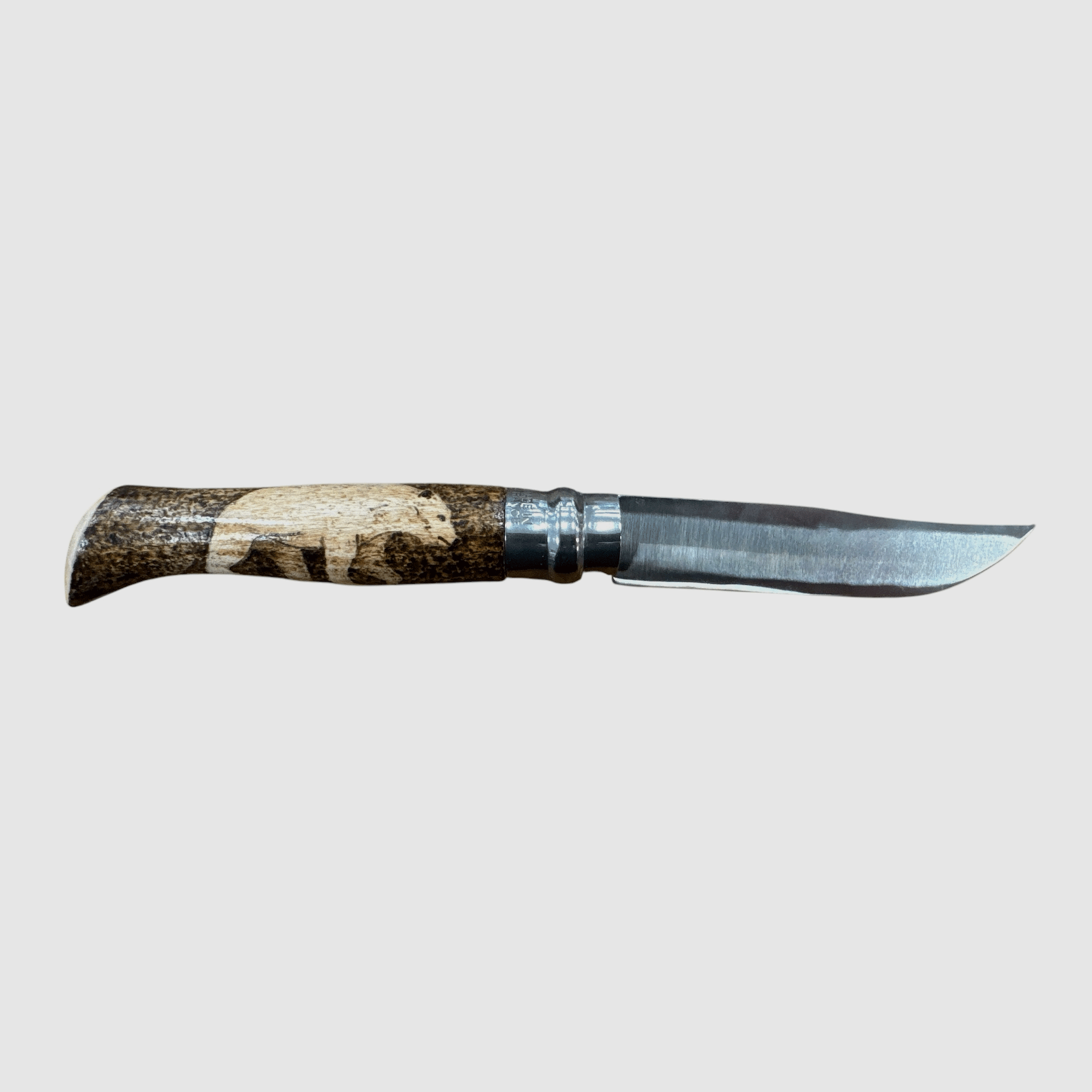COLTELLO – OPINEL – N.9 CARBONE REALIZZATO A MANO CON ORSO, immagine 4 di 4