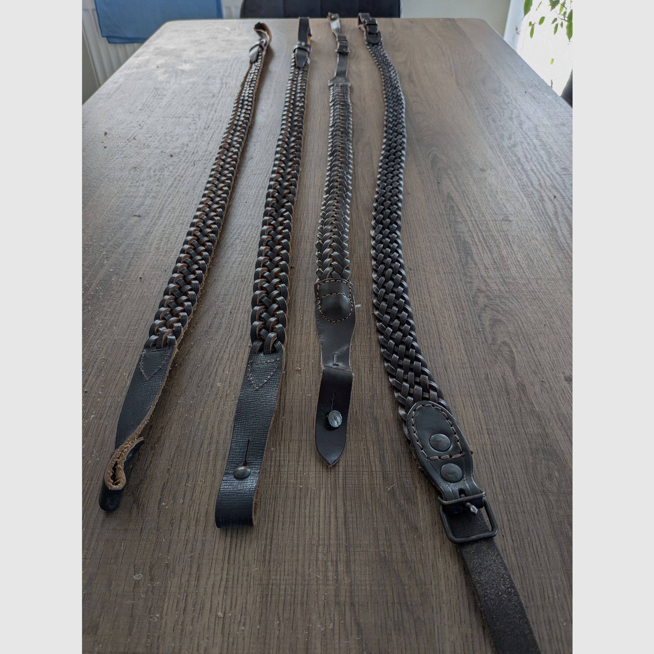 4x Gewehrriemen, Riemen geflochten Flintenriemen 