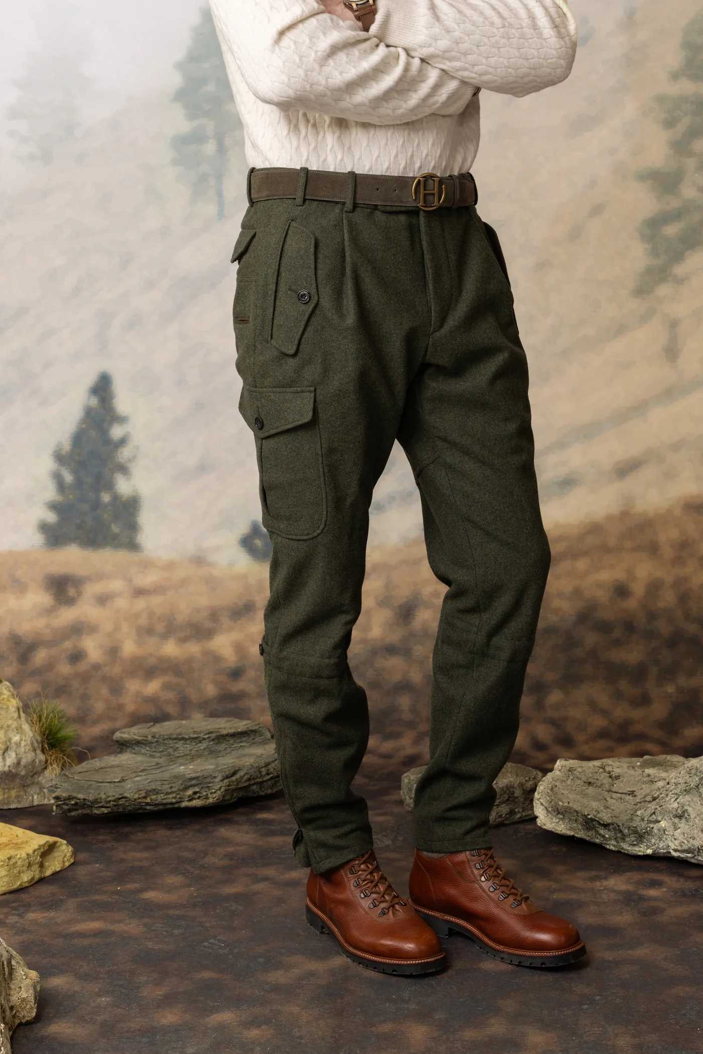 Habsburg Walter pantalon en Loden vert, image 1 sur 4