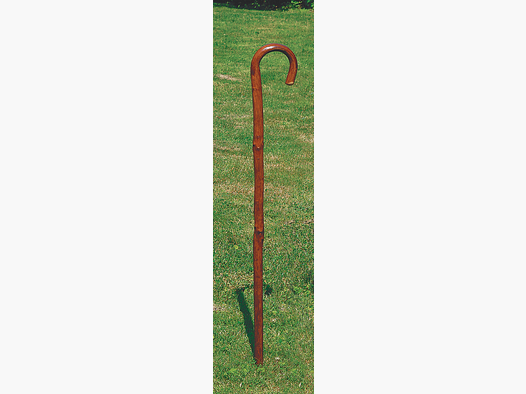 Walking stick made of flamed solid wood