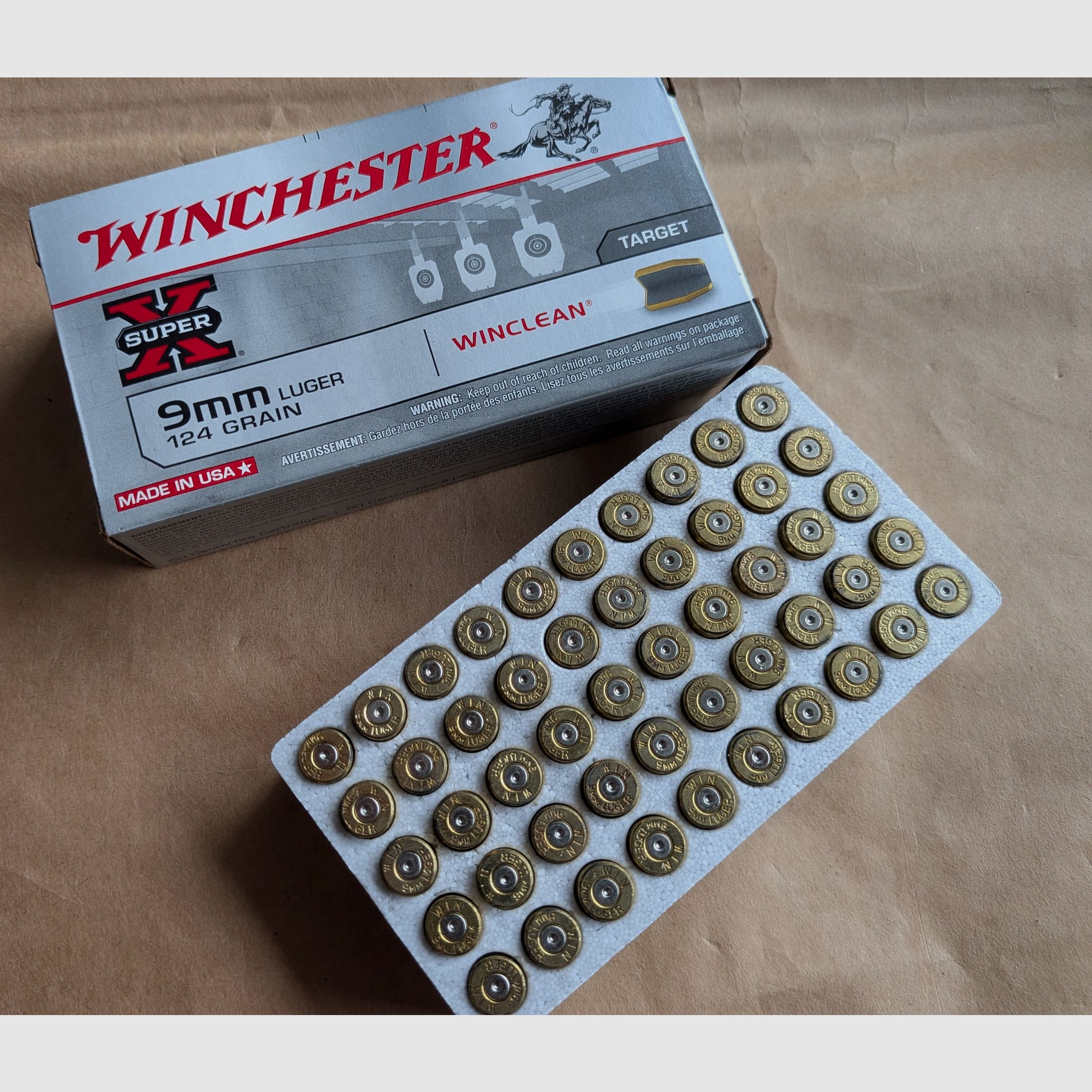 Hülsen 9mm Luger Winchester Super X - WINCLEAN  °°°°°°°°°°°°°°°°°°°°°°°°°°°°°° , Bild 1 von 3