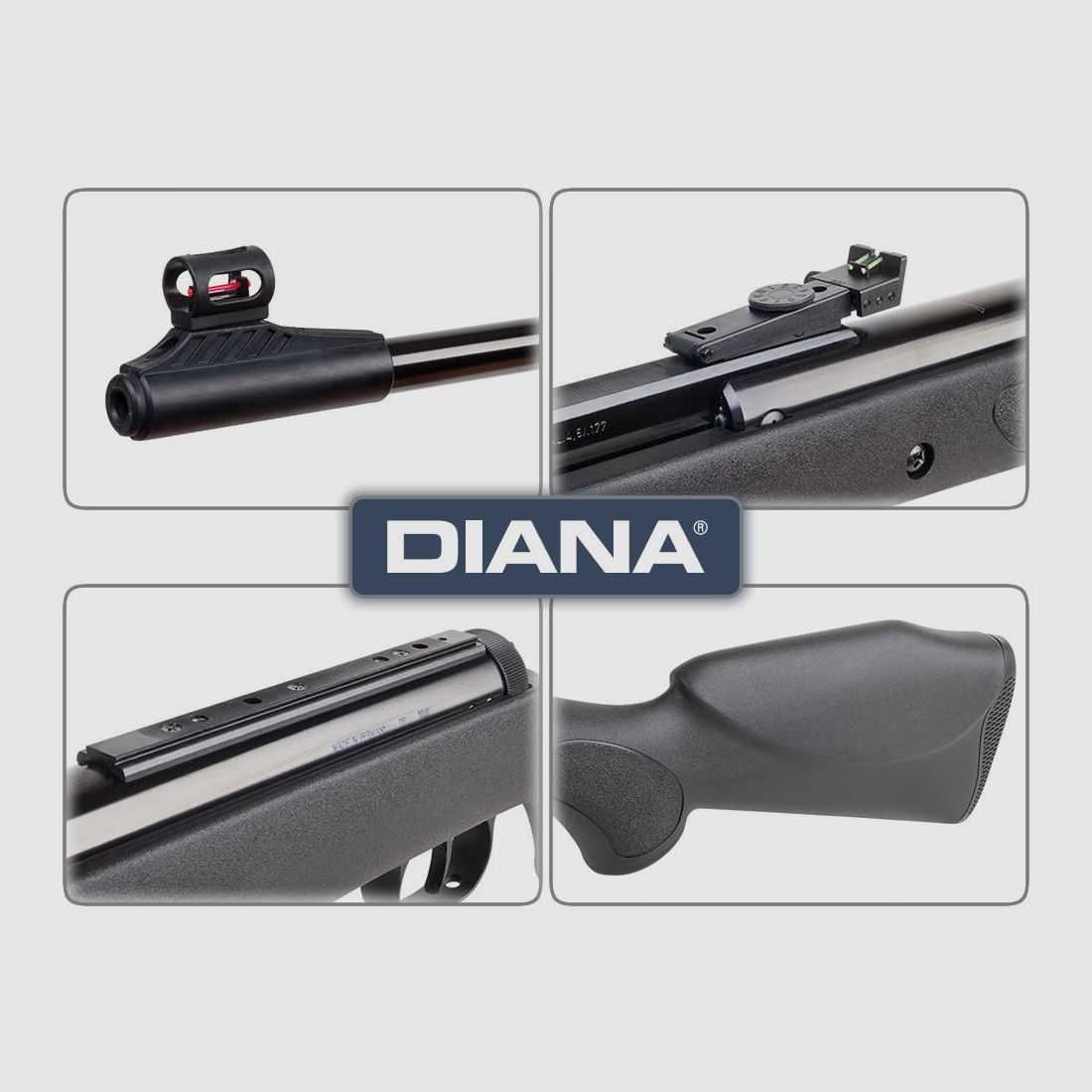 Knicklauf Luftgewehr Diana Panther 350 Magnum schwarzer Kunststoffschaft Kaliber 5,5 mm (P18)