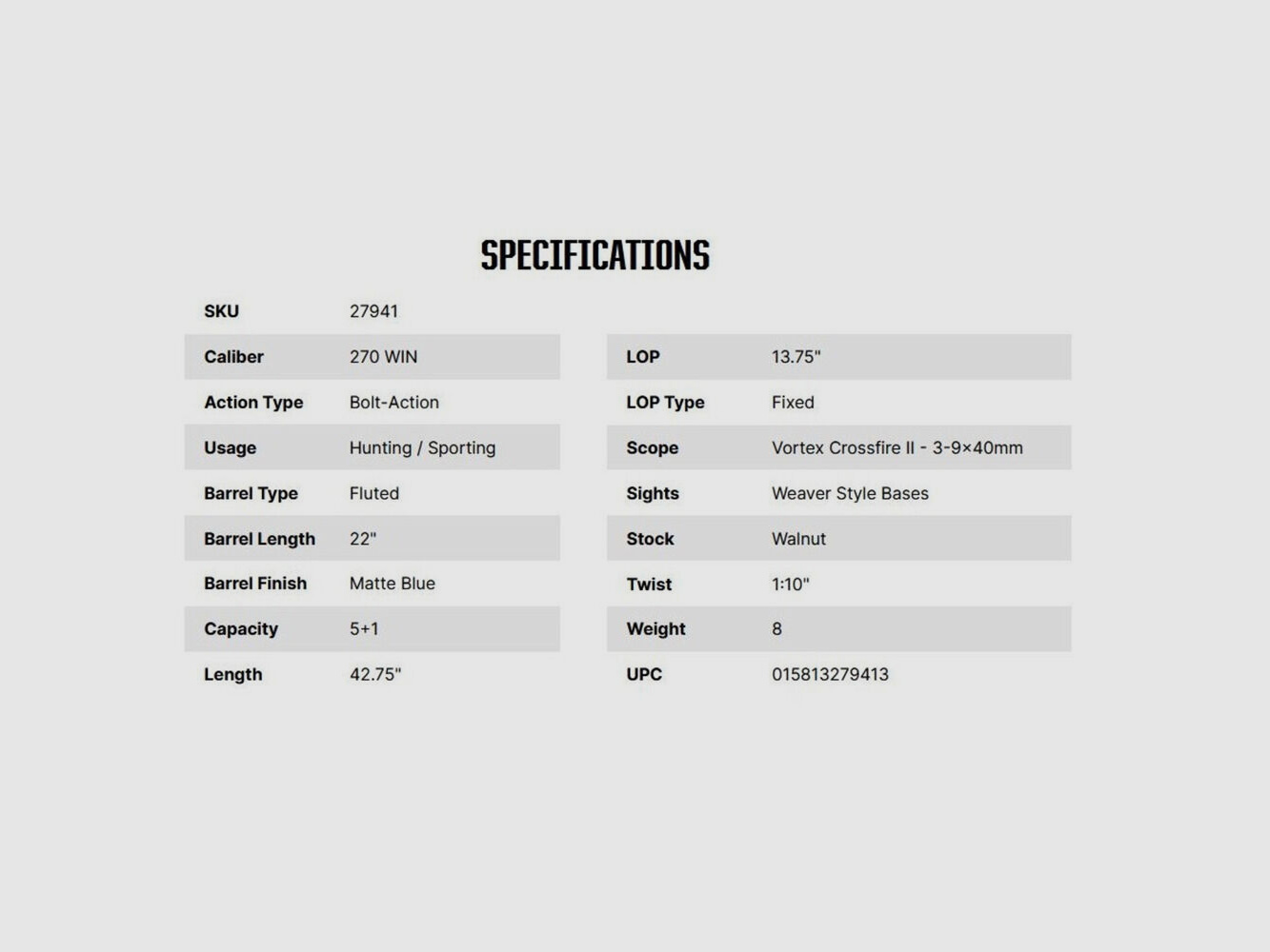 Mossberg Patriot Walnut 22" (22 pollici) Combo ZF .270Win