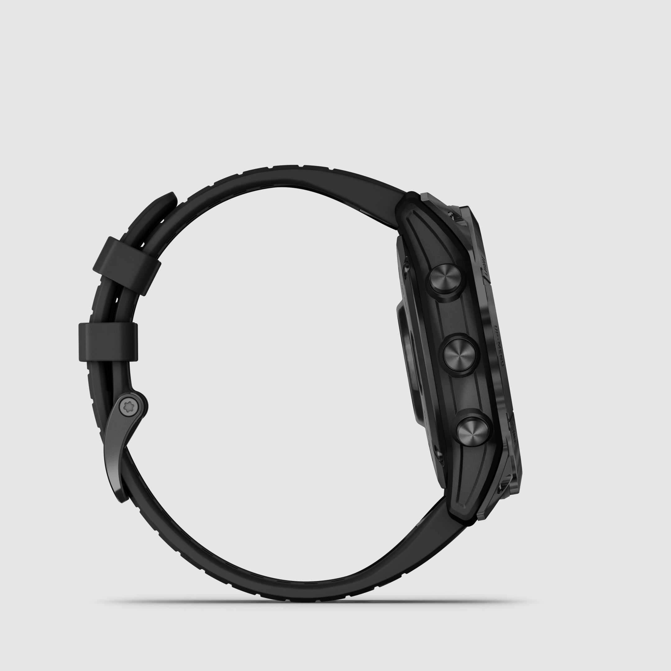 Garmin fēnix® 7X Pro – Edizione Sapphire Solar, Nero/Grigio Carbonio Titanio con cinturino in silicone QuickFit® da 26 mm