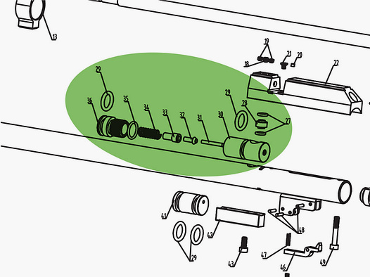 Ventil komplett fĂĽr Pressluftgewehr Diana Stormrider, Ersatzteil
