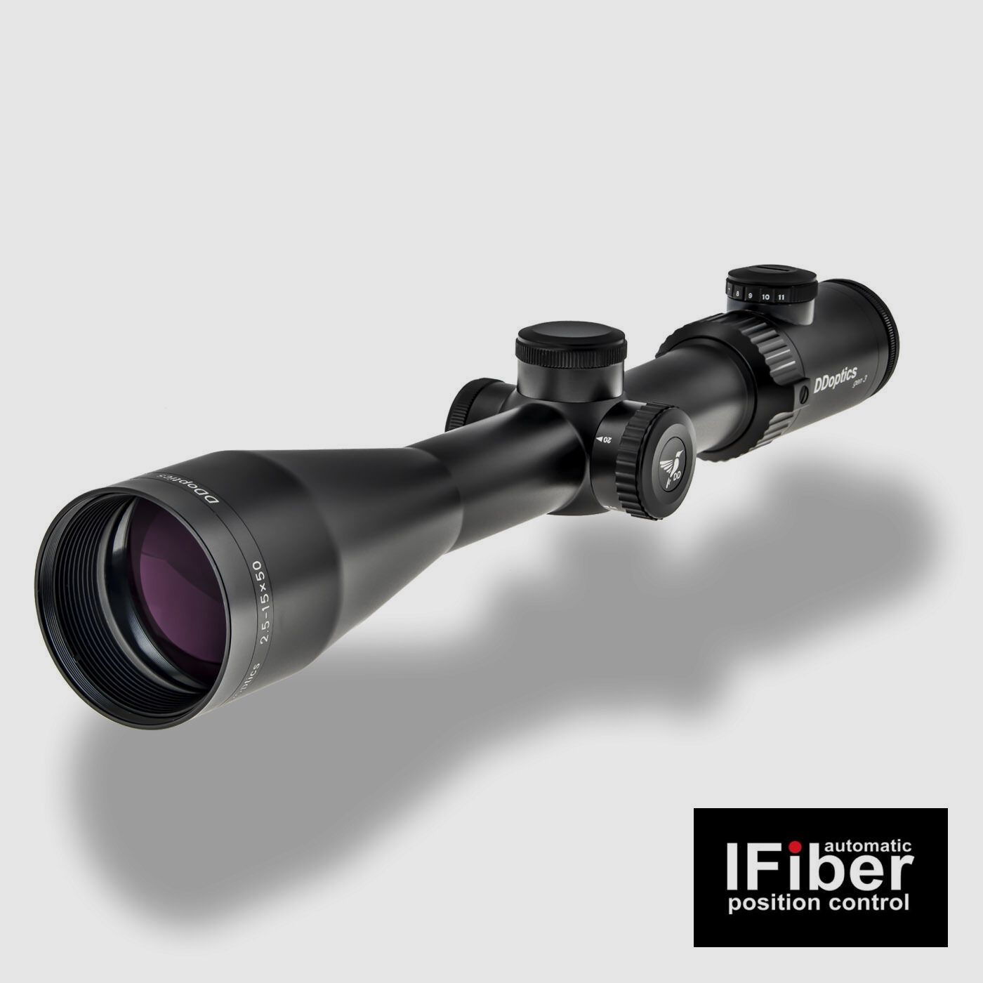 DDoptics 442511129.1 lunette de visée Nighteagle V6 2,5-15x50 Gen3 MRAD A4N iFiber