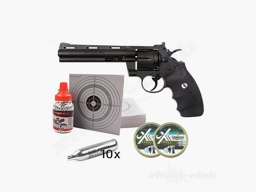 Colt Python 6 Zoll CO2 Revolver für 4,5 mm BB & Diabolos im Set