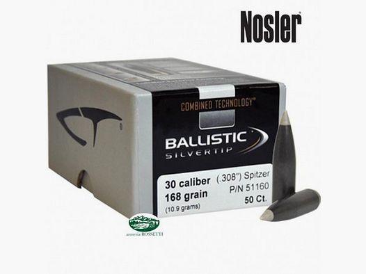 NOSLER Geschosse BALLISTIC SILVERTIP Kal.308 - 168gr. 50St. 51160