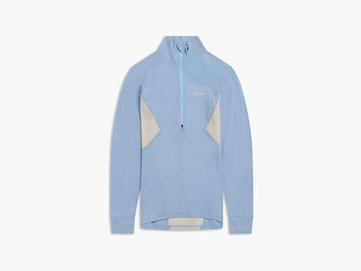Bergans Inner:Pure Merino Half-Zip Thermoshirt Women Light Dusty Blue/Cream M
