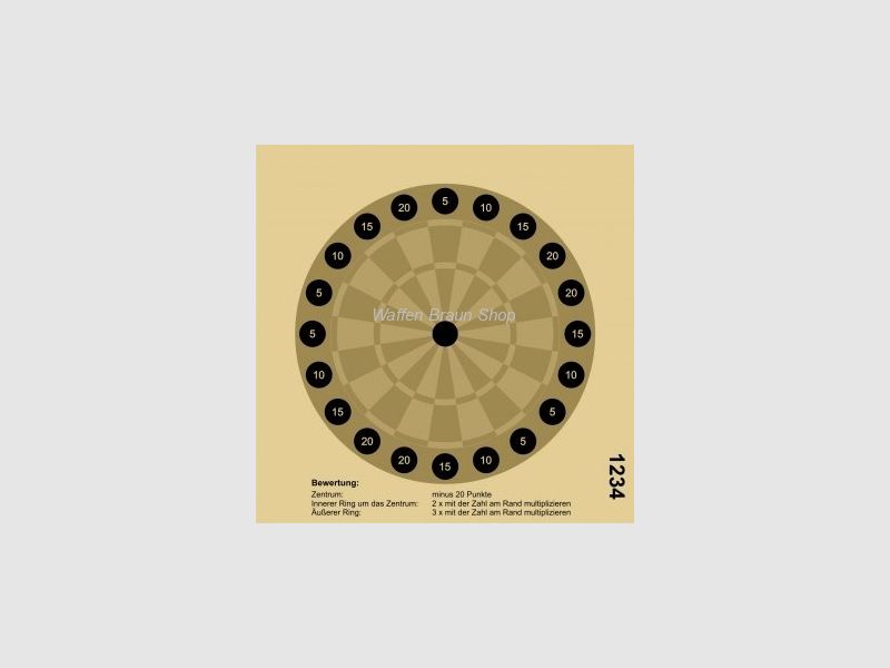Dartschießscheibe 10² Verpackungseinheit: 1.000 Stück