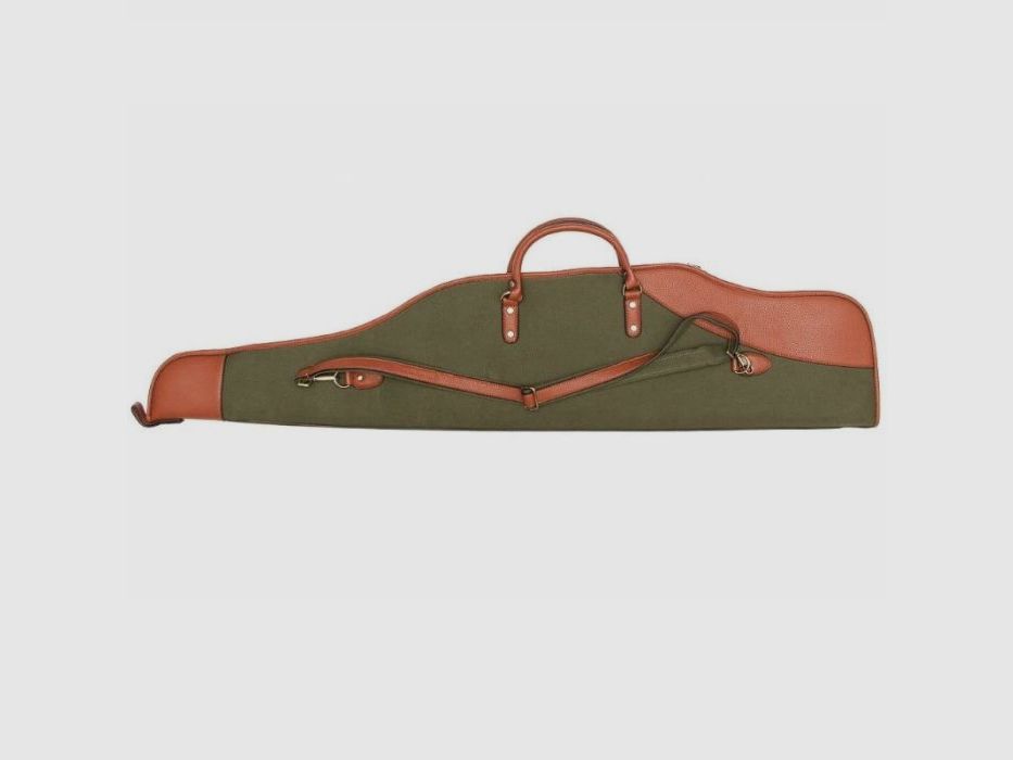 Maremmano Gewehrfutteral Luxus 120 cm, grünes Canvas mit Leder LN401, Bild 3 von 8