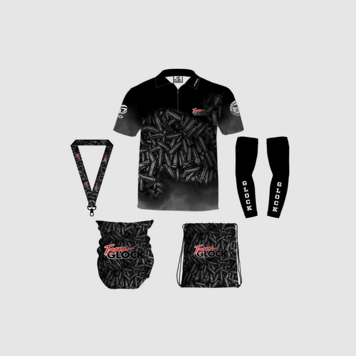 DED Sportswear Set Team Glock Schwarz Thema, Größe: 6XL, Benutzerdefinierter Name: Kein Name, Bild 1 von 3