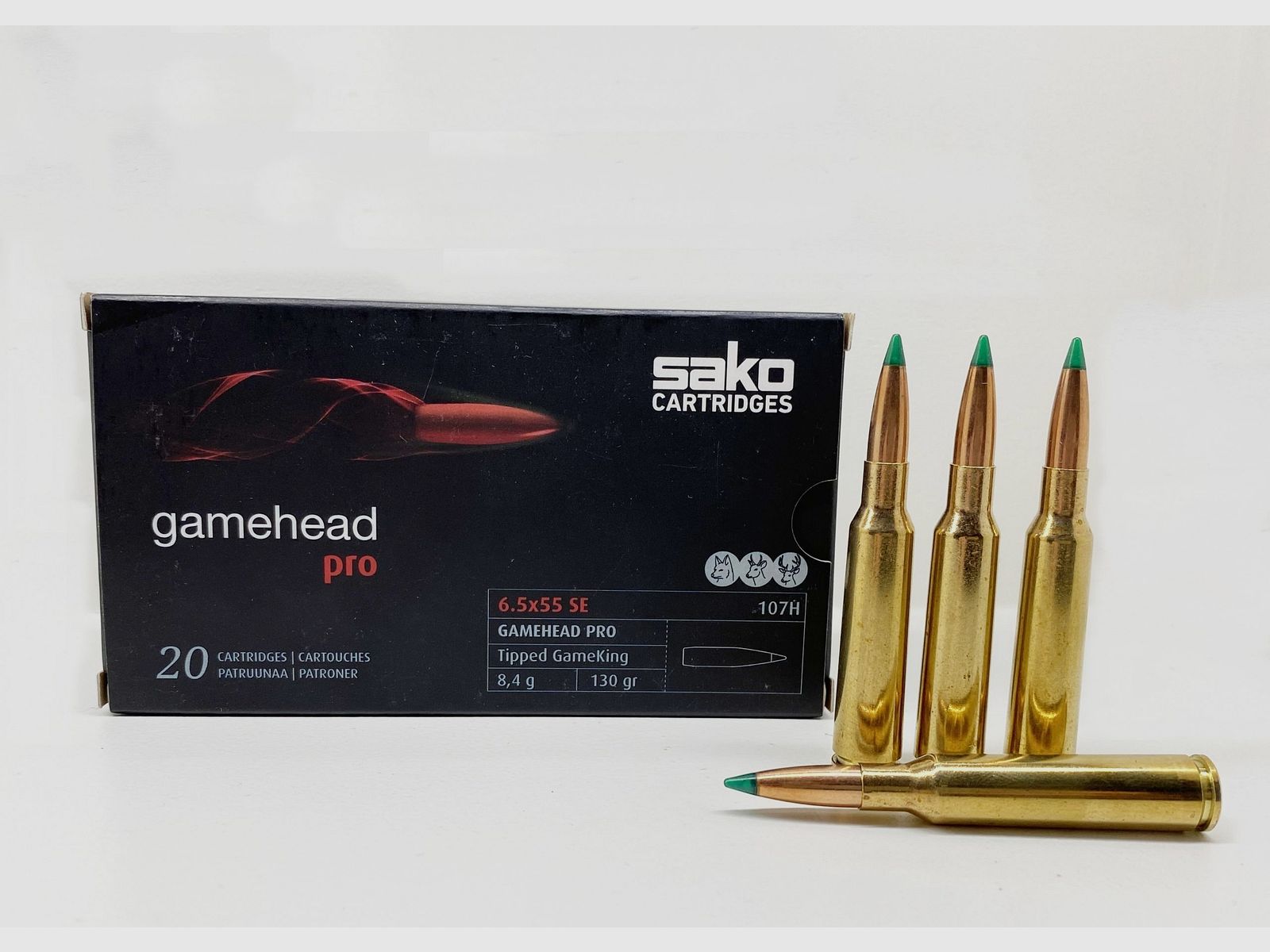 Munitions pour carabine Sako cal. 6,5X55 Gamehead PRO 130 gr