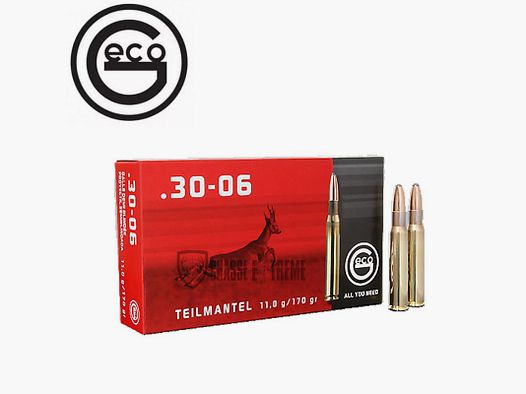 20 Munitions GECO Demi Blindée cal 30-06 170gr TM