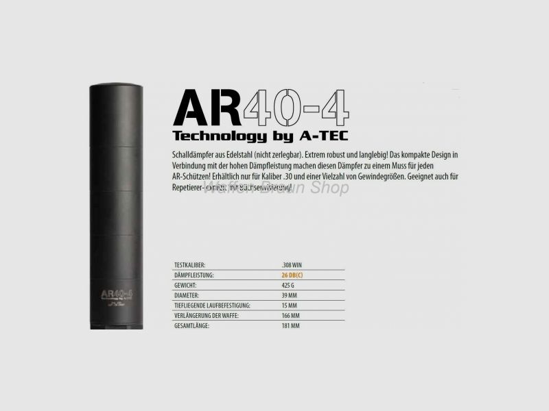 A-Tec AR 40-4 .30cal Schalldämpfer 15x1