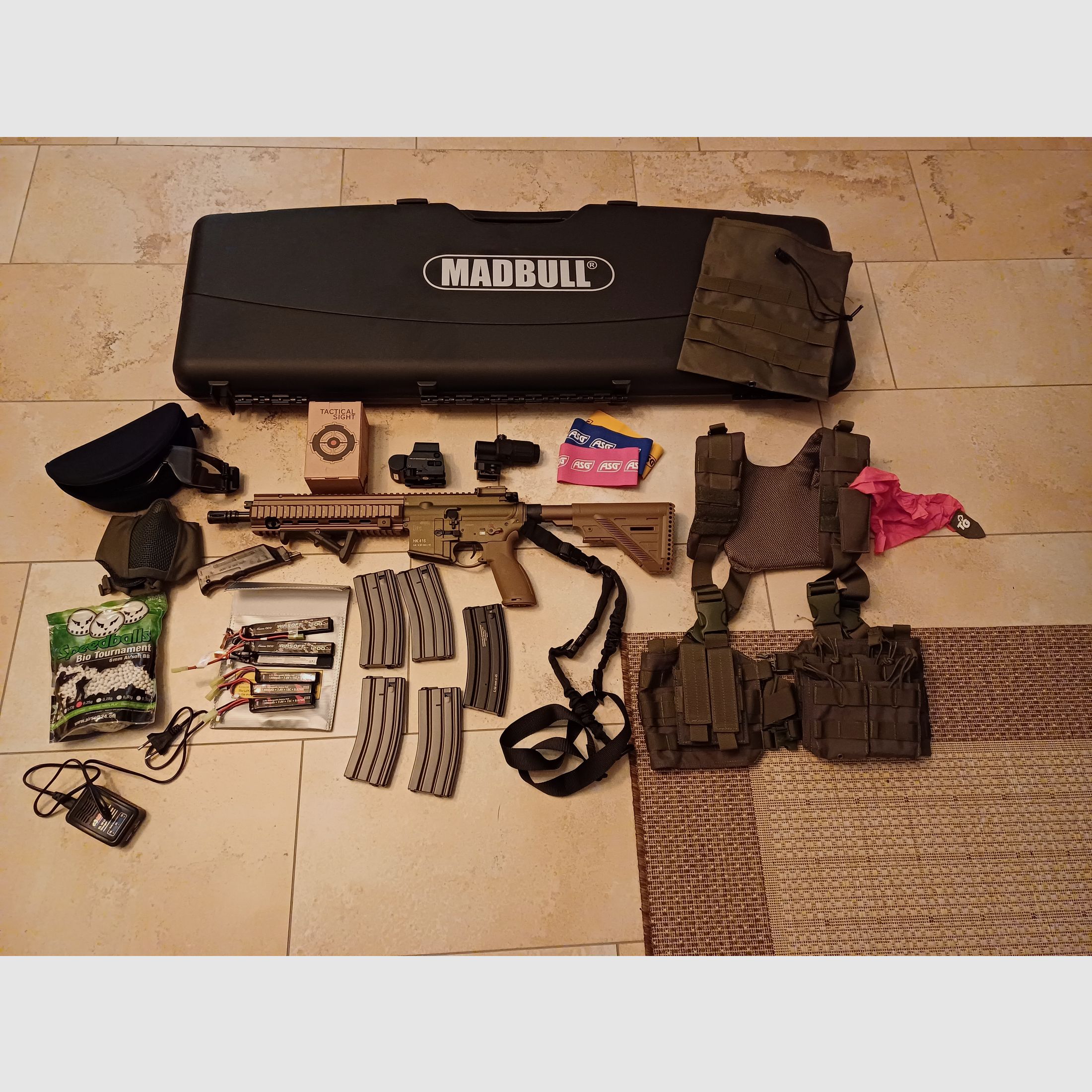 Airsoft VFC HK 416 A5 V3 mit Zubehör und österr. Armeerucksack