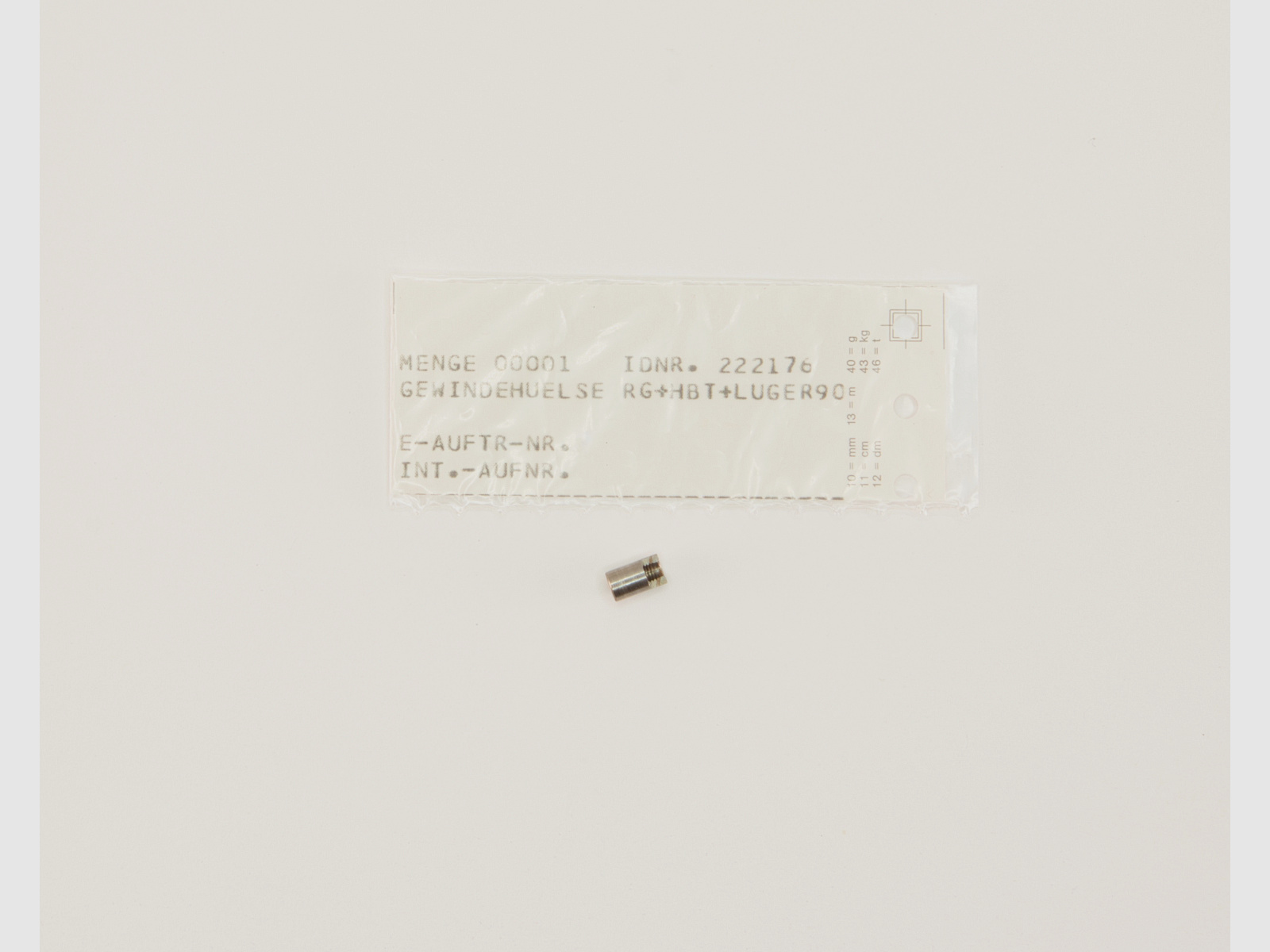 Gewindehülse für Röhm Revolver / Luger 90