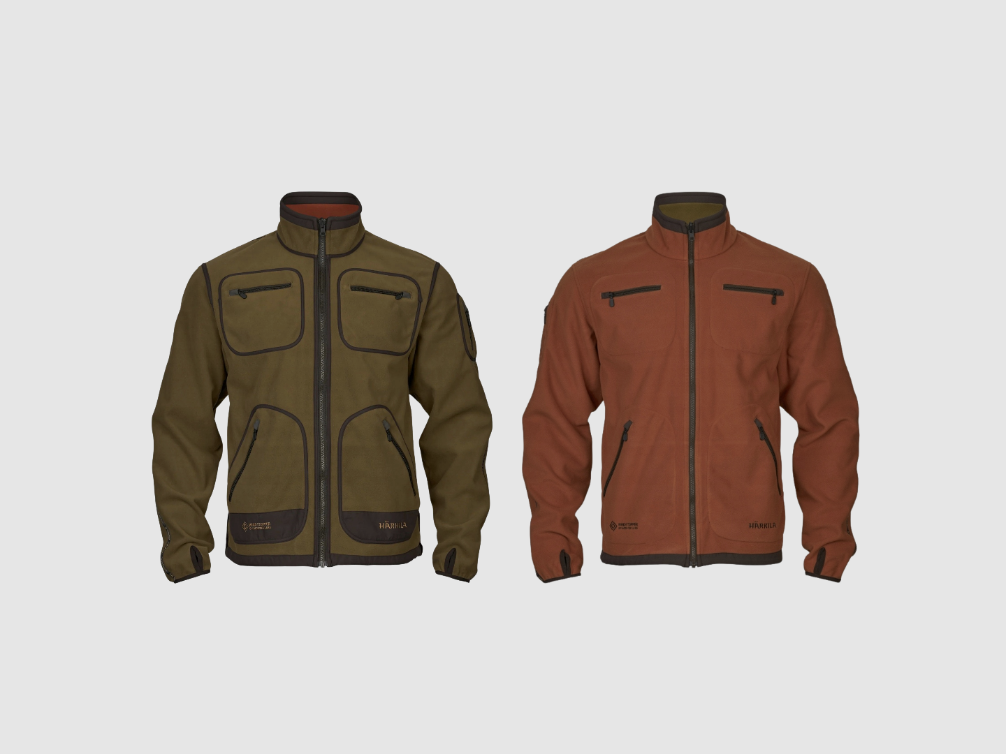 Chaqueta polar reversible HARKILA Kamko Fleece Dark Olive/Arabian Spice GORE-TEX WINDSTOPPER (10250008800), imagen 9 de 9