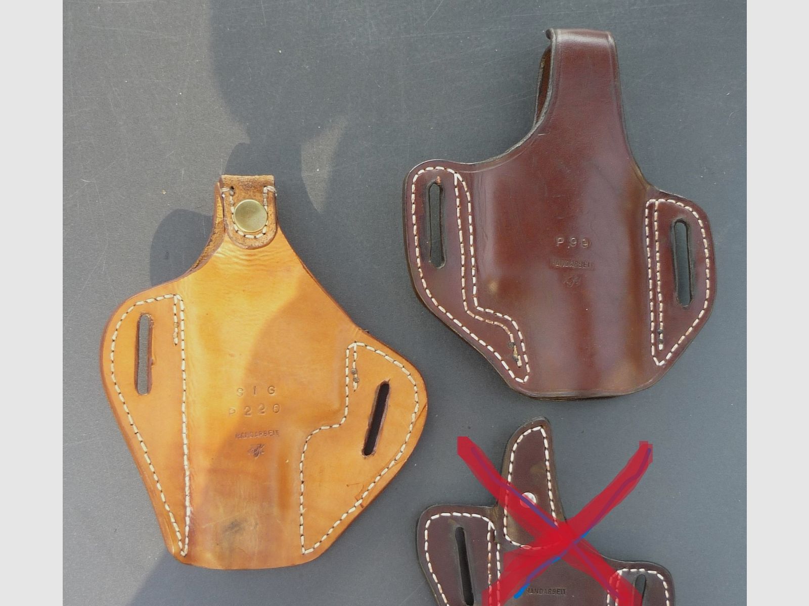 HKDesign Holster Art. Nr. 015 , Security Pancake Holster für SIG P220 - Rechtshänder-bzw.  P99 - Linkshänder -