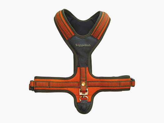 Neopren-Hundegeschirr orange - Niggeloh - Größe S / Halsumfang: 35 cm / Bauch: 39/63 cm.