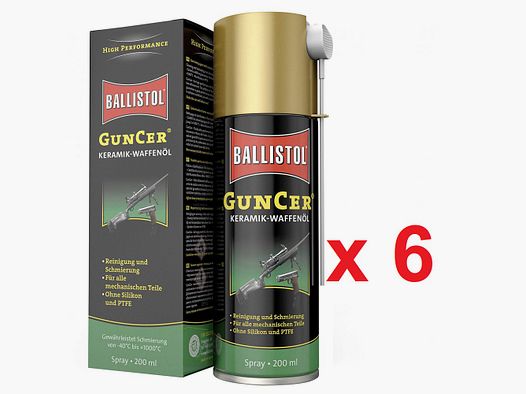 GunCer Aceite Spray 200 ml de Ballistol en caja de 6 uds.