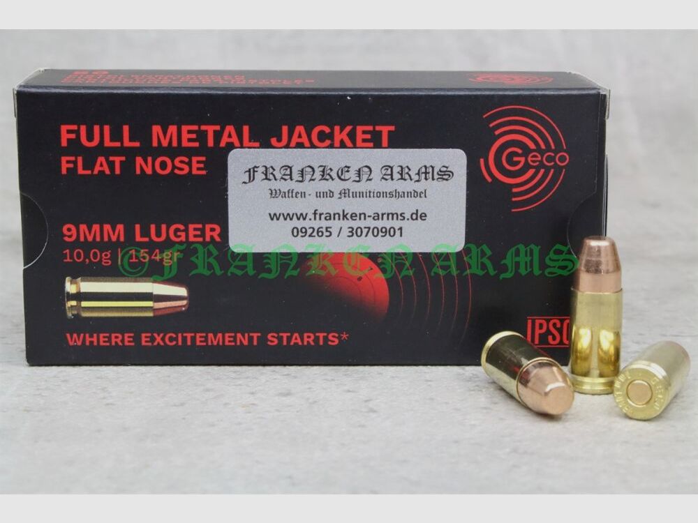 Geco 9mm Luger VM-FK 154gr. 10,0g 50 piezas precios por cantidad