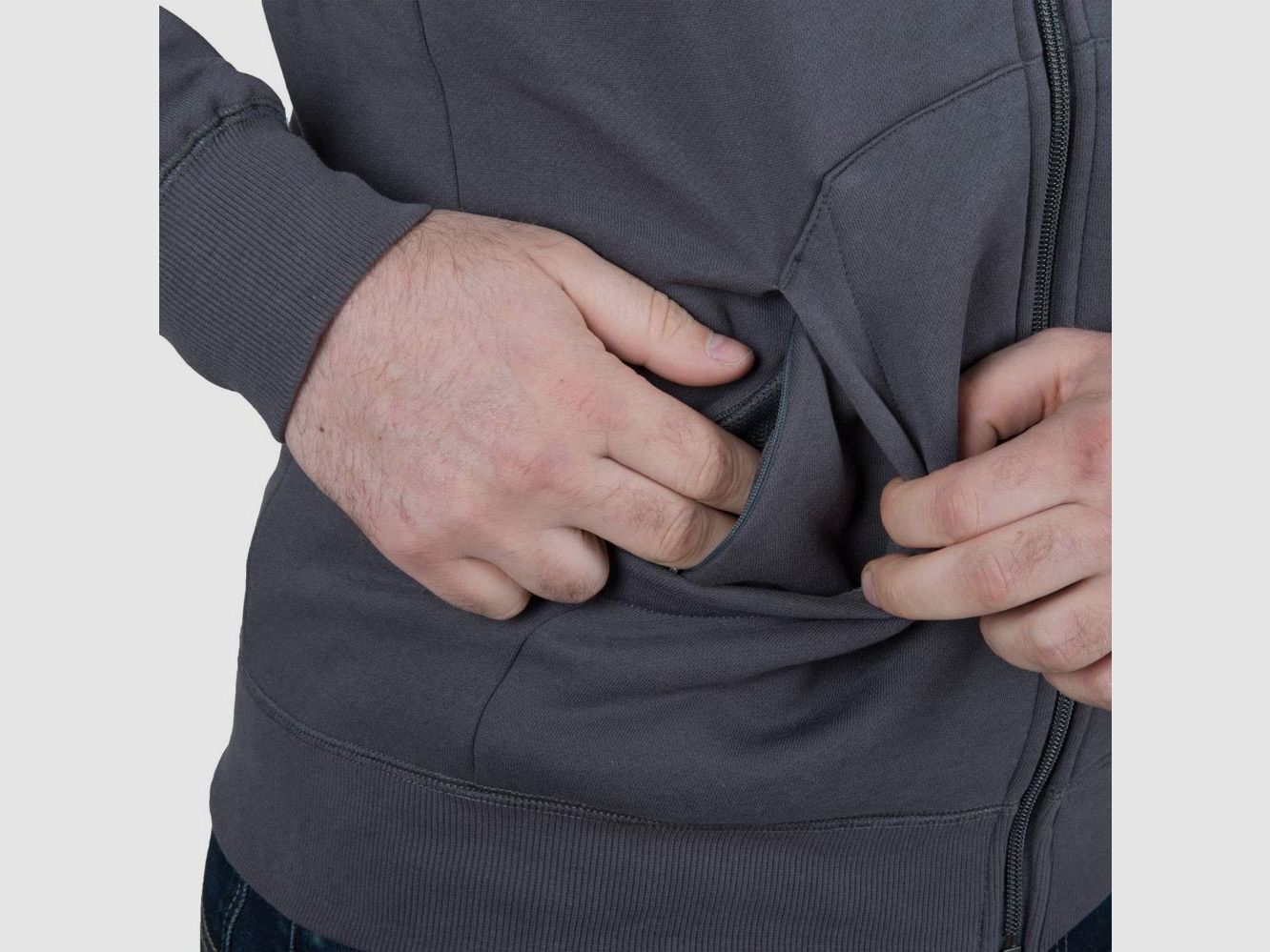 HELIKON-TEX URBAN TACTICAL HOODIE LITE (FullZip)® GRAU