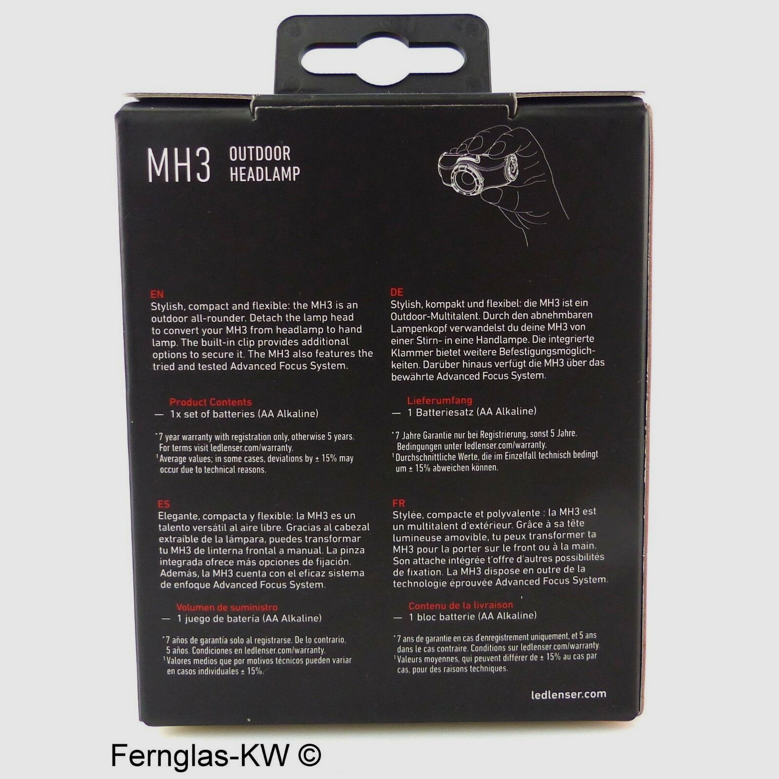 Ledlenser 500948 lampada frontale LED MH3 nera e bianca luminosità 200 lumen