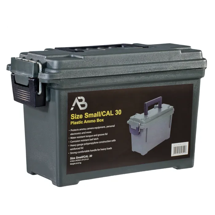 Caja de municiones Gr. 1 (Cal.30), plástico resistente a impactos, cerrable, oliva, sin impresión, imagen 2 de 3