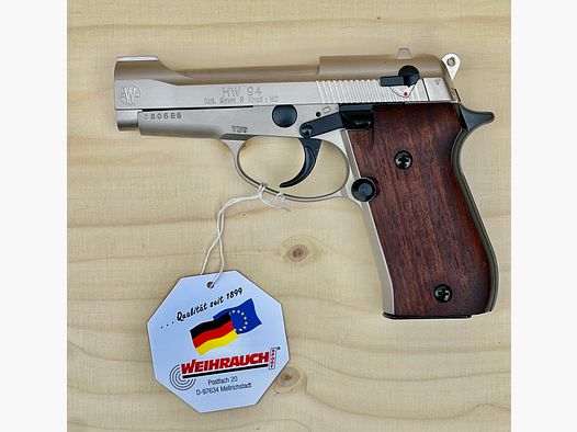Weihrauch HW 94 Kal. 9 mm R.K. Stainless Look mit Holzgriffschalen