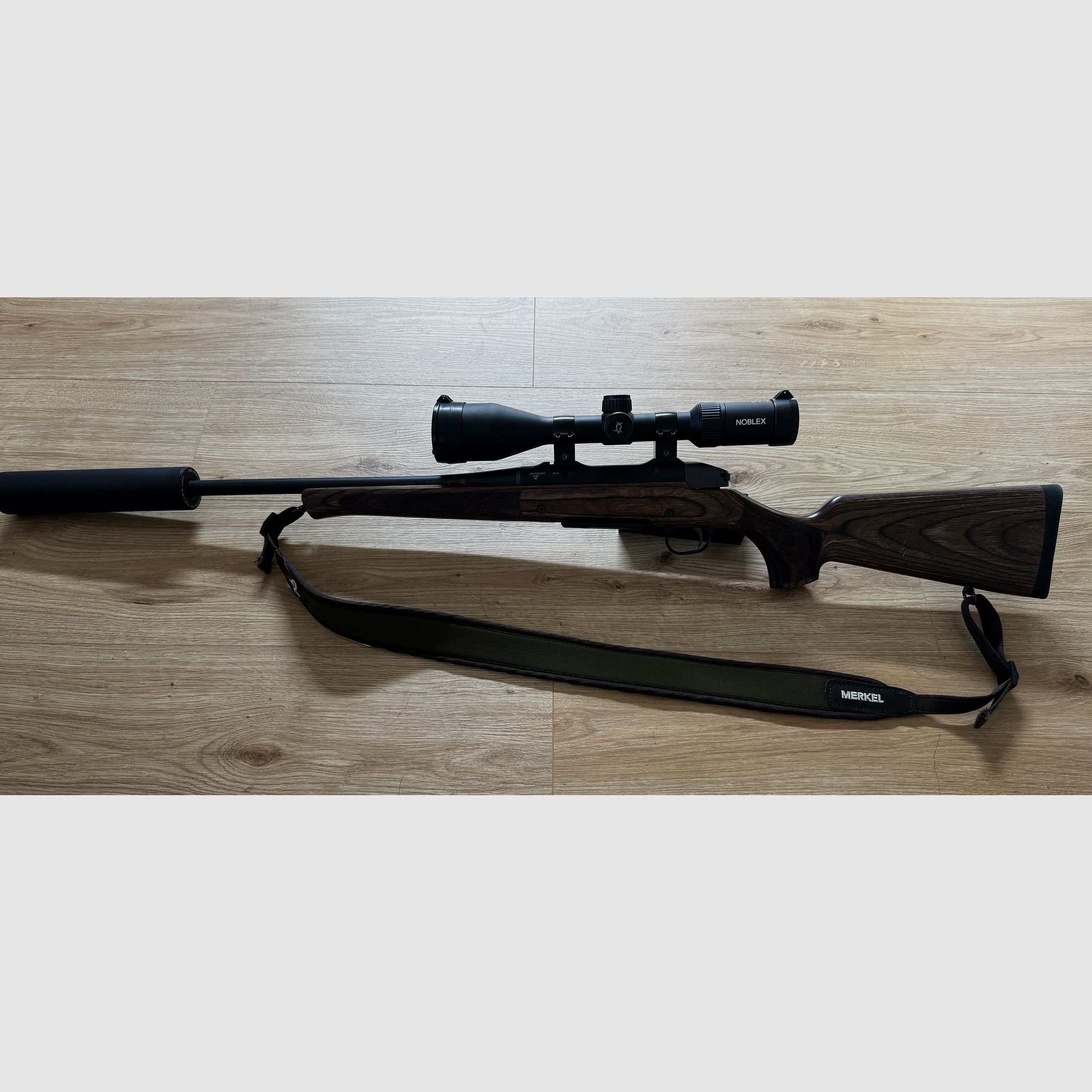 Jaeger NXT - Haenel - .308 inkl Optik (Noblex NZ6, 3-18x56) & Schalldämpfer (Jaki) & Gewehrriemen