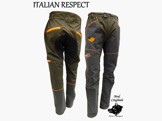 PANTALONE – SAG NATURE – ITALIAN RESPECT IN COTONE CON FIBRA ELASTICA E RIPORTO IN KEVLAR SULLE GAMBE (CINGHIALE)