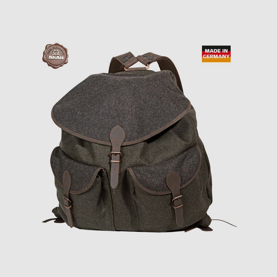 AKAH Loden-Rucksack grün / grau