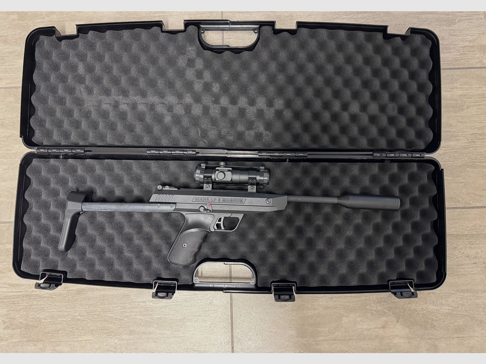 Diana LP8 Magnum Tactical Set – 4,5 mm Diabolo, Rood Punt & Koffer