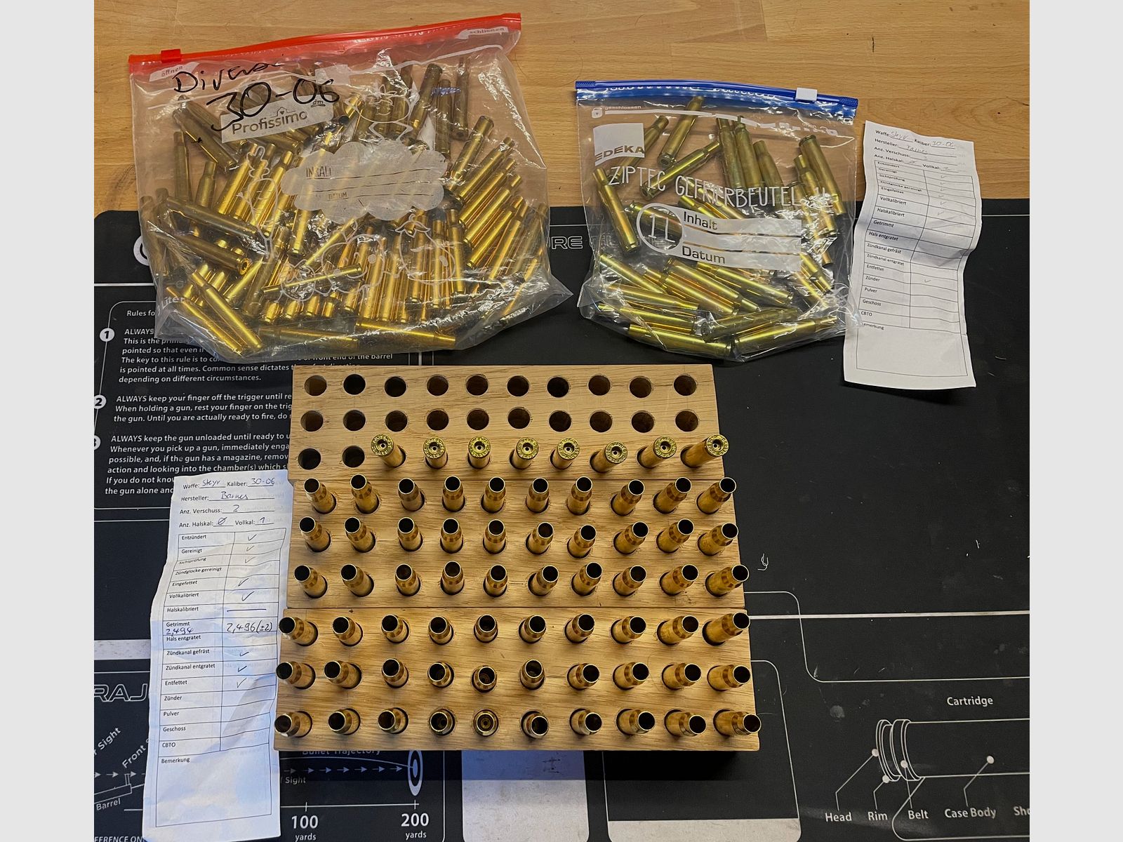 .30-06 Hülsen – ca. 150 Stk., vollkalibriert, gezündert & gereinigt – überwiegend Barnes