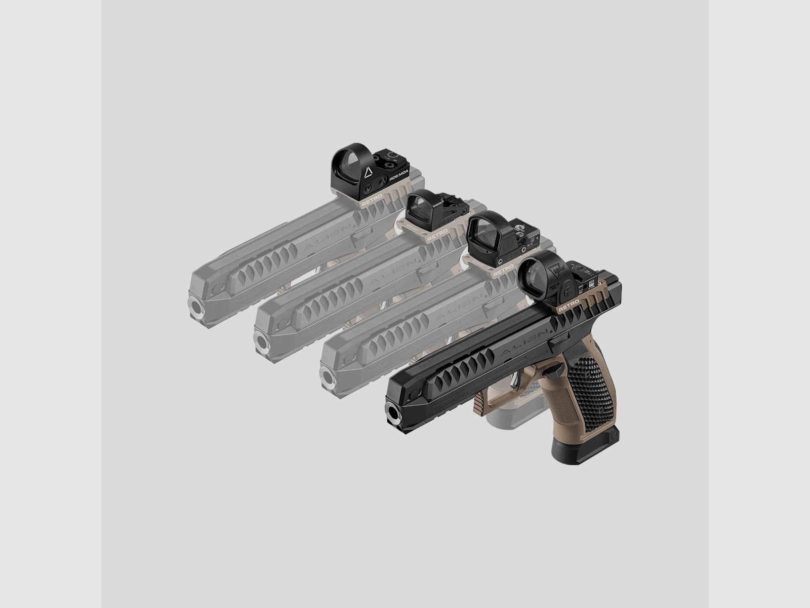 Laugo Arms – Alien Retro kit threaded barrel (Black/Green) [9mm Para], Bild 6 von 7