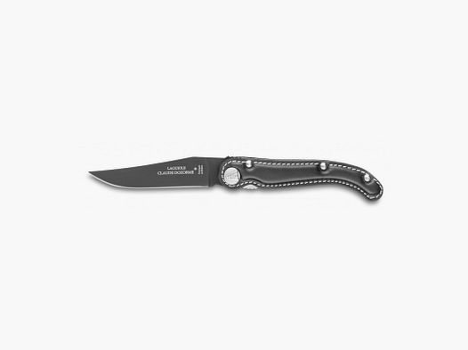LAGUIOLE BAROUDEUR MESSER SCHWARZE Klinge SCHWARZES LEDERGRIFF