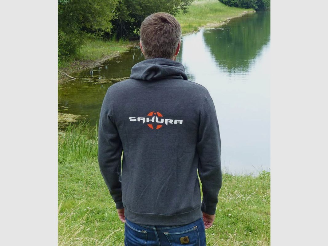 HOODIE SAKURA ZIP BLACK