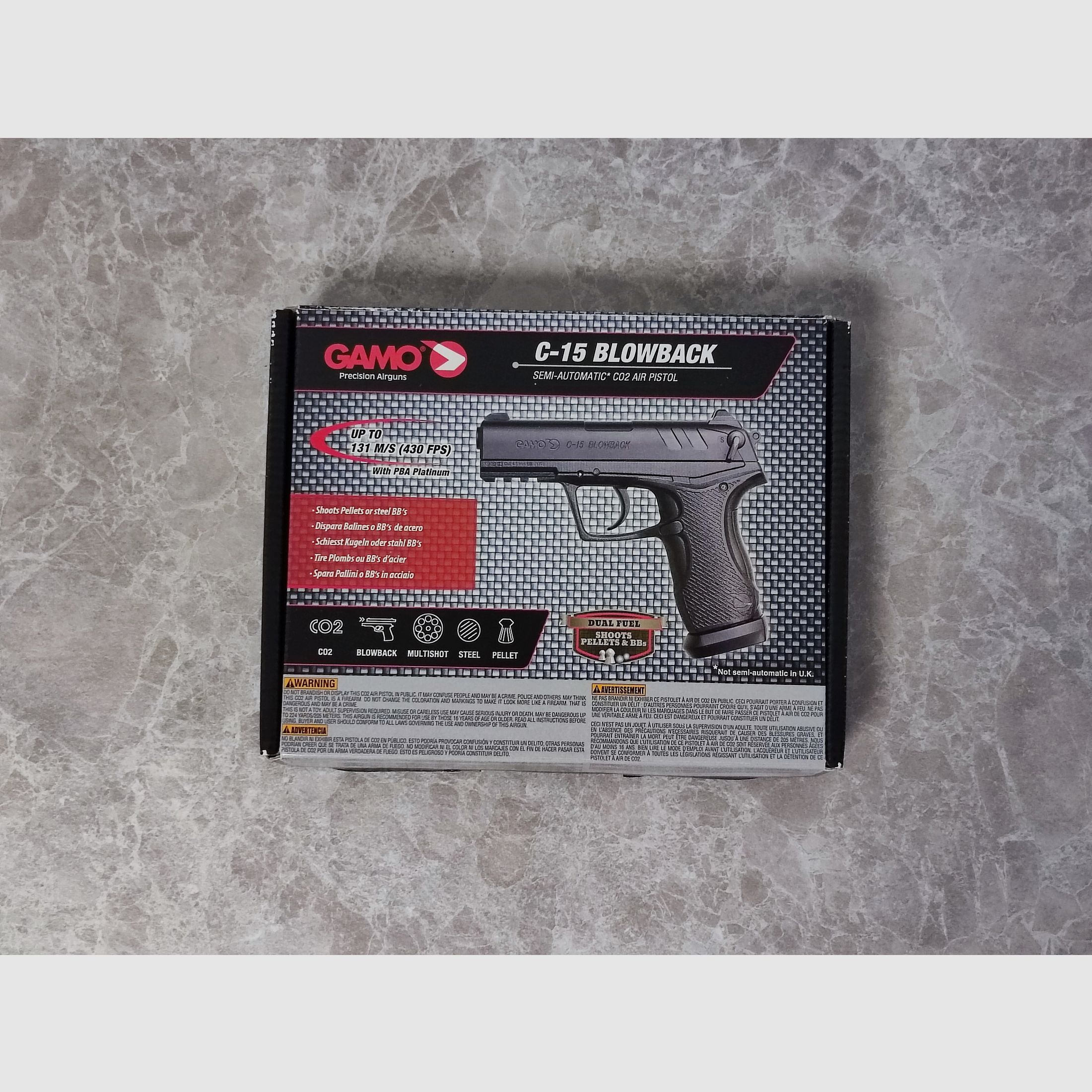 NEU Gamo C-15 Blowback CAL 4,5 schwarz CO2 Pistole